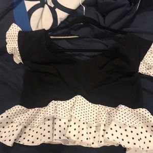 Mink Pink Black and White Crop top size L